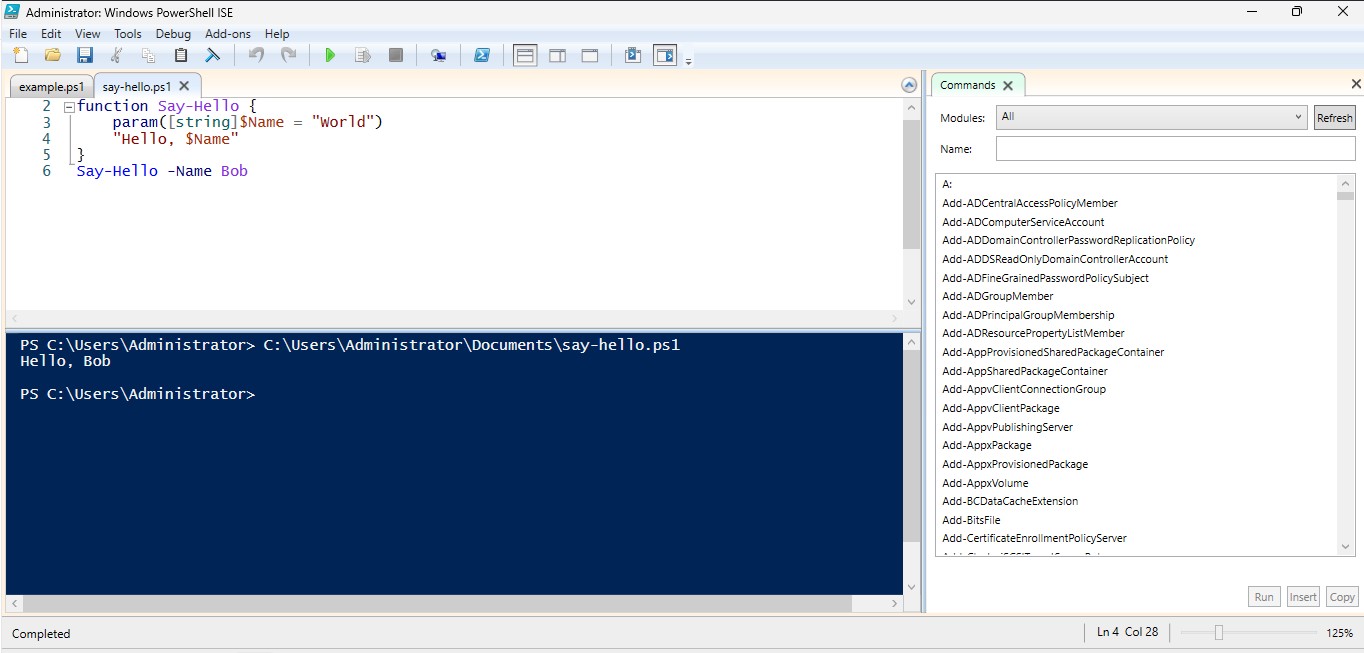 say-hello powershell