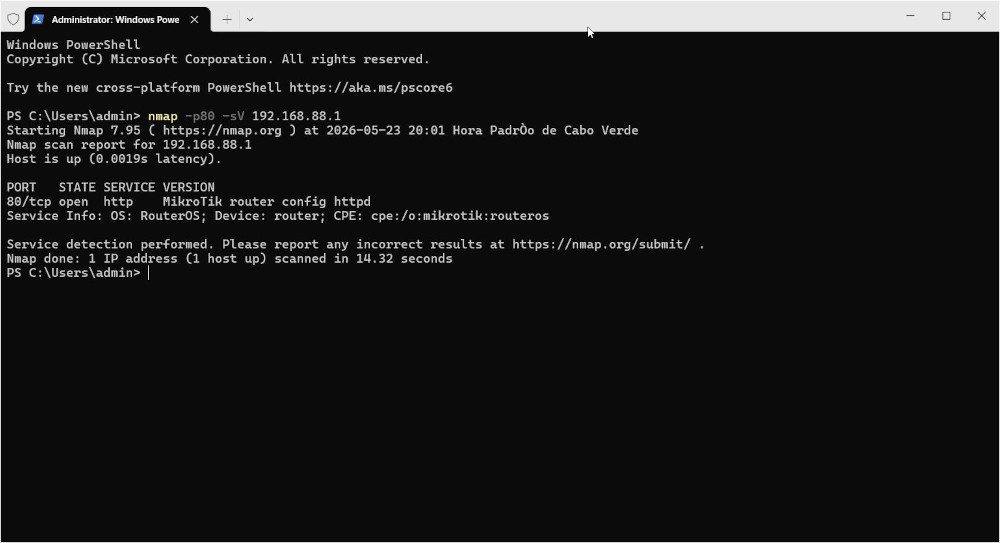Scan de portas em router Mikrotik